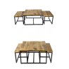 TABLE BASSE LOT DE 3 TABLES D'APPOINT STRUCTURE MÉTAL ONTARIO