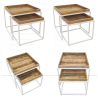 TABLE BASSE LOT DE 2 TABLES GIGOGNES CARRÉES STRUCTURE MÉTAL SEATTLE