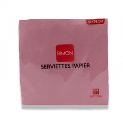 CARTON DE 36 PIECES SERVIETTE MICROPOINTE 2 PLIS 38X38 CM X40P ROSE