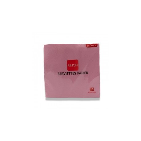 CARTON DE 36 PIECES SERVIETTE MICROPOINTE 2 PLIS 38X38 CM X40P ROSE