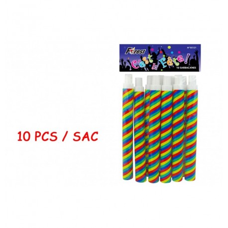 LOT DE 144 PIECES 10 SARBACANES MULTICOLORES
