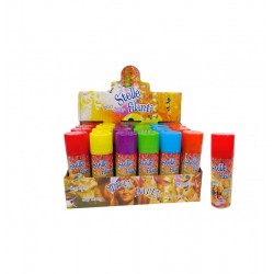 LOT DE 72 PIECES AEROSOL SERPENTINS 83ML 5 ASSORTIS