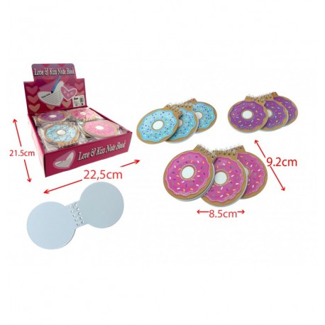 LOT DE 432 PIECES CARNET DONUTS 3 COLORIS