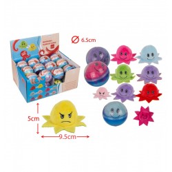 LOT DE 96 PIECES PELUCHE PIEUVRE REVERSIBLE 6 ASSORTIS